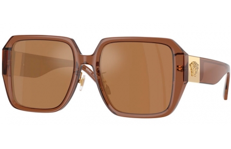 Gafas de Sol - Versace - VE4472D - 5028/O  TRANSPARENT DARK BROWN // BROWN MIRROR ORANGE METALLIC