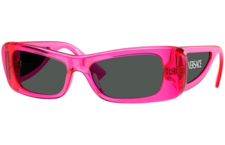 Gafas de Sol - Versace - VE4481 - 543487  TRANSPARENT FUCHSIA FLUORESCENT // DARK GREY