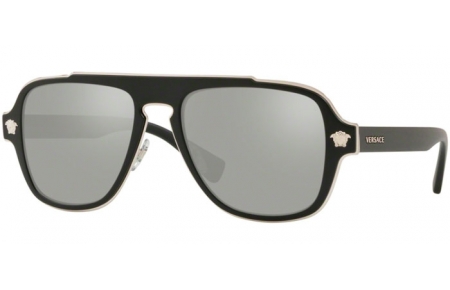 Gafas de Sol - Versace - VE2199 MEDUSA CHARM - 10006G MATTE BLACK // LIGHT GREY MIRROR SILVER