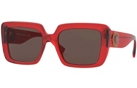 Sunglasses - Versace - VE4384B - 528073 TRANSPARENT RED // BROWN