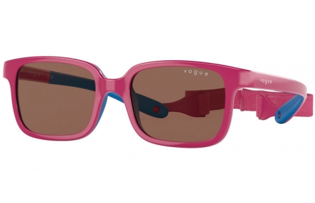 Gafas Junior - Vogue Eyewear Junior - VJ2017 - 256813  ROSE ON AZURE RUBBER // DARK BROWN