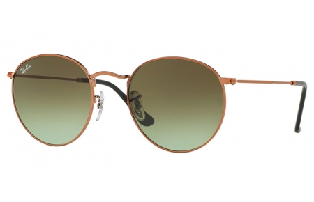 Lunettes de soleil - Ray-Ban® - Ray-Ban® RB3447 ROUND METAL - 9002A6 SHINY MEDIUM BRONZE // GREEN GRADIENT BROWN