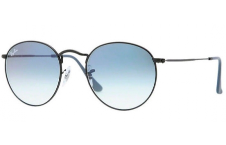 Gafas de Sol - Ray-Ban® - Ray-Ban® RB3447 ROUND METAL - 006/3F MATTE BLACK // CRYSTAL GRADIENT LIGHT BLUE