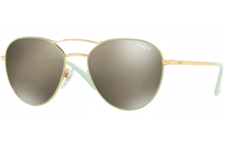 Gafas de Sol - Vogue eyewear - VO4060S - 50655A GOLD GREEN // LIGHT BROWN MIRROR DARK GOLD