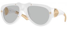 Gafas de Sol - Burberry - BE4433U - 414187  WHITE RUBBER // LIGHT GREY