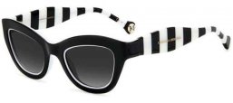 Sunglasses - Carolina Herrera - HER 0086/S - 80S (9O) BLACK WHITE // DARK GREY GRADIENT