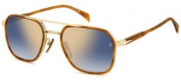 Gafas de Sol - David Beckham Eyewear - DB 1161/S - LVL (1V) BROWN HAVANA GOLD // BLUE GRADIENT GOLD MIRROR