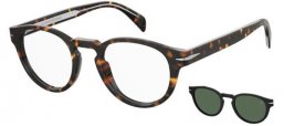 Monturas - David Beckham Eyewear - DB 7104/CS - 086 (UC) HAVANA // CLEAR + CLIP ON GREEN POLARIZED