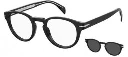 Monturas - David Beckham Eyewear - DB 7104/CS - 807 (M9) BLACK // CLEAR + CLIP ON GREY POLARIZED