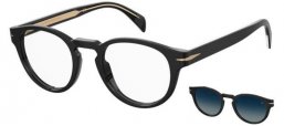 Lunettes de vue - David Beckham Eyewear - DB 7104/CS - 807 (WJ) BLACK // CLEAR + CLIP ON GREY GRADIENT POLARIZED