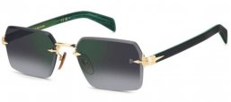 Gafas de Sol - David Beckham Eyewear - DB 7109/S - PEF (NU) GOLD // GREY GRADIENT GREEN MIRROR