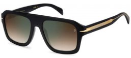 Gafas de Sol - David Beckham Eyewear - DB 7127/S - 2M2 (QY) BLACK GOLD // BROWN GRADIENT GREEN MIRROR