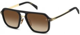 Gafas de Sol - David Beckham Eyewear - DB 7136/S - I46 (86) MATTE BLACK GOLD // BLACK BROWN GREEN GRADIENT ANTIREFLECTION