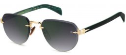 Gafas de Sol - David Beckham Eyewear - DB 7144/S - PEF (NU) GOLD // GREY GRADIENT GREEN MIRROR