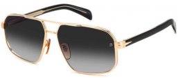 Sunglasses - David Beckham Eyewear - DB 7102/S - RHL (9O) GOLD BLACK // DARK GREY GRADIENT