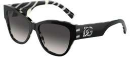 Gafas de Sol - Dolce & Gabbana - DG4449 - 3372/P BLACK ON ZEBRA PRINT // GREY GRADIENT