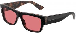 Gafas de Sol - Dolce & Gabbana - DG4451 - 34177N HAVANA BLACK ON RED // BROWN PURPLE