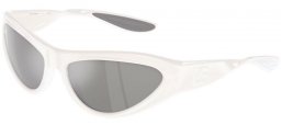 Lunettes de soleil - Dolce & Gabbana - DG6190 - 33126G  WHITE // LIGHT GREY MIRROR SILVER 80