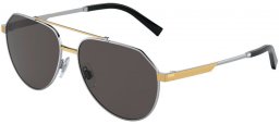 Lunettes de soleil - Dolce & Gabbana - DG2288 - 131387 SILVER GOLD // DARK GREY