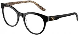 Monturas - Dolce & Gabbana - DG3334 - 3299 TOP BLACK ON LEO BROWN