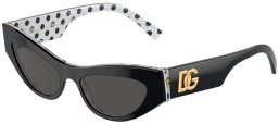 Gafas de Sol - Dolce & Gabbana - DG4450 - 331687 BLACK ON WHITE WITH BEIGE DOTS // DARK GREY