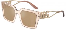 Gafas de Sol - Dolce & Gabbana - DG4446B - 343203  TRANSPARENT CAMEL // CLEAR MIRROR REAL YELLOW GOLD