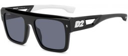 Gafas de Sol - Dsquared2 - D2 0127/S - 80S (IR) BLACK WHITE // GREY BLUE