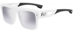 Gafas de Sol - Dsquared2 - D2 0127/S - CCP (IC) WHITE BLACK // GREY MIRROR SILVER