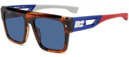 Gafas de Sol - Dsquared2 - D2 0127/S - EX4 (KU) BROWN HORN // BLUE GREY