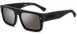 Gafas de Sol - Dsquared2 - ICON 0008/S - 003 (T4) MATTE BLACK // SILVER MIRROR