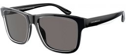 Gafas de Sol - Emporio Armani - EA4208 - 605187  SHINY BLACK TOP CRYSTAL // DARK GREY POLARIZED