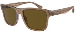 Gafas de Sol - Emporio Armani - EA4208 - 605573  SHINY GREEN TOP BROWN // DARK BROWN