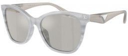 Gafas de Sol - Emporio Armani - EA4222U - 611487  SHINY STRIPED GREY // LIGHT GREY MIRROR SILVER