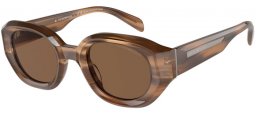 Gafas de Sol - Emporio Armani - EA4230U - 614973  SHINY STRIPED BROWN // DARK BROWN