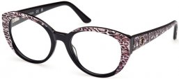 Monturas - Guess - GU50127 - 005  SHINY BLACK WITH PINK PRINT