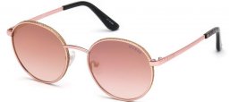 Gafas de Sol - Guess - GU7556 - 28U  SHINY GOLD // BURGUNDY MIRROR