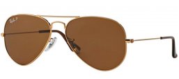 Sunglasses - Ray-Ban® - Ray-Ban® RB3025 AVIATOR LARGE METAL - 001/57  GOLD // CRYSTAL BROWN POLARIZED