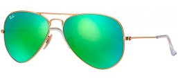 Lunettes de soleil - Ray-Ban® - Ray-Ban® RB3025 AVIATOR LARGE METAL - 112/19 MATTE GOLD // CRYSTAL GREEN MIRROR MULTILAYER GREEN