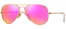 Sunglasses - Ray-Ban® - Ray-Ban® RB3025 AVIATOR LARGE METAL - 112/1Q MATTE GOLD  // BROWN MIRROR FUCSIA POLARIZED