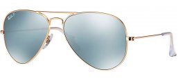 Lunettes de soleil - Ray-Ban® - Ray-Ban® RB3025 AVIATOR LARGE METAL - 112/W3 MATTE GOLD // DARK GREY MIRROR POLARIZED