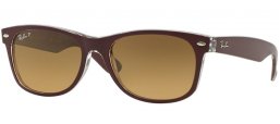 Lunettes de soleil - Ray-Ban® - Ray-Ban® RB2132 NEW WAYFARER - 6054M2 TOP BORDEAUX ON TRANSPARENT // BROWN GRADIENT POLARIZED