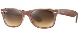 Lunettes de soleil - Ray-Ban® - Ray-Ban® RB2132 NEW WAYFARER - 614585 TOP BRUSHED BROWN ON TRANSPARENT // BROWN GRADIENT DARK BROWN