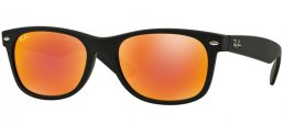 Lunettes de soleil - Ray-Ban® - Ray-Ban® RB2132 NEW WAYFARER - 622/69 RUBBER BLACK // BROWN MIRROR RED