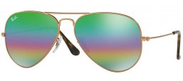 Sunglasses - Ray-Ban® - Ray-Ban® RB3025 AVIATOR LARGE METAL - 9018C3 METALLIC MEDIUM BRONZE // LIGHT GREY MIRROR RAINBOW 2