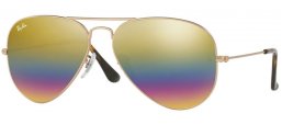 Gafas de Sol - Ray-Ban® - Ray-Ban® RB3025 AVIATOR LARGE METAL - 9020C4 METALLIC LIGHT BRONZE // LIGHT GREY MIRROR RAINBOW 3