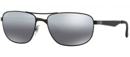 Sunglasses - Ray-Ban® - Ray-Ban® RB3528 - 006/82 MATTE BLACK // GREY MIRROR SILVER GRADIENT POLARIZED