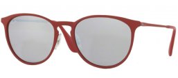 Lunettes de soleil - Ray-Ban® - Ray-Ban® RB3539 ERIKA METAL - 9023B5 RUBBER BORDO // BORDO LIGHT FLASH GREY