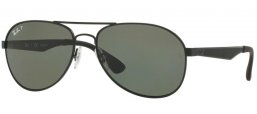 Sunglasses - Ray-Ban® - Ray-Ban® RB3549 - 006/9A MATTE BLACK // GREEN POLARIZED
