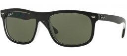 Sunglasses - Ray-Ban® - Ray-Ban® RB4226 - 60529A TOP MATTE BLACK ON TRANSPARENT // DARK GREEN POLARIZED