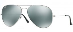 Sunglasses - Ray-Ban® - Ray-Ban® RB3025 AVIATOR LARGE METAL - 003/40 SILVER // CRYSTAL GREY MIRROR